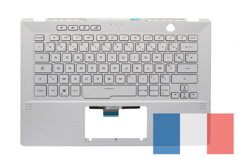 Clavier argenté rétroéclairé Asus de rechange