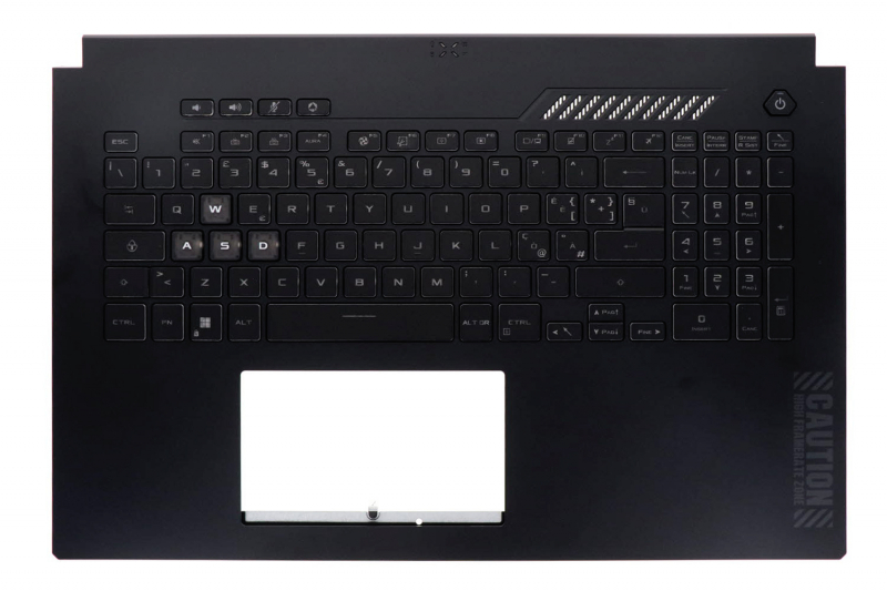 Clavier Asus TUF F17 noir italien rétroéclairé AZERTY