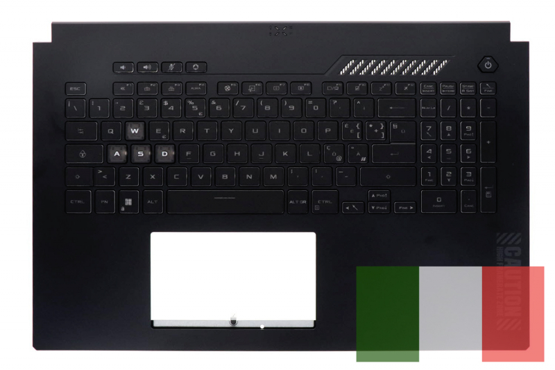 Clavier Asus TUF F17 noir italien rétroéclairé AZERTY