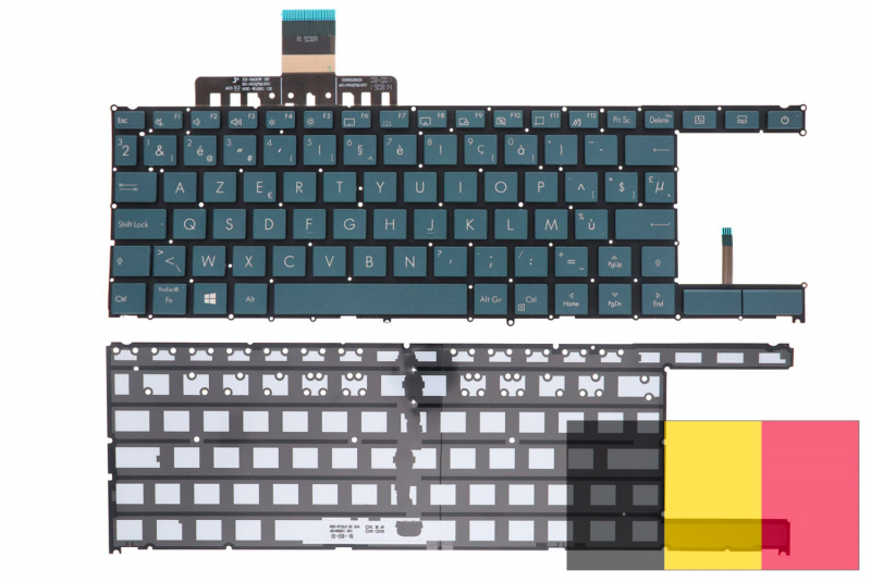 Clavier bleu rétroéclairé belge ZenBook Pro Duo Asus