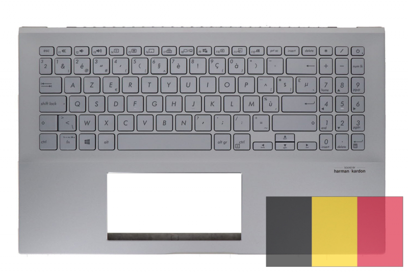 Clavier Asus belge rétroéclairé argenté QWERTY