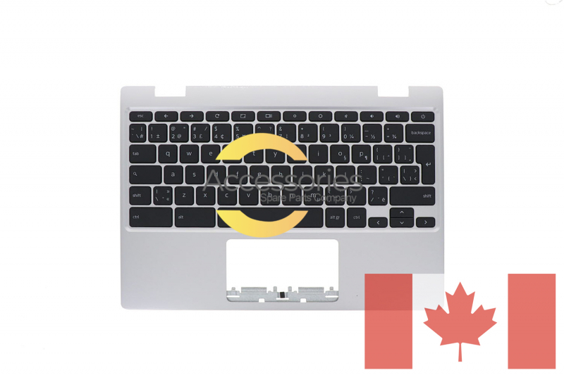 Clavier argenté canadien Chromebook Asus