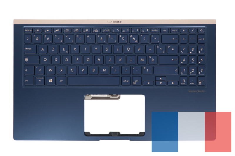 Clavier bleu avec rétroéclairage bleu ZenBook Asus - Modèle Officiel