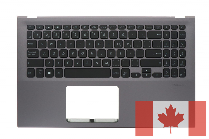 Clavier Asus VivoBook 15 gris rétroéclairé QWERTY canadien