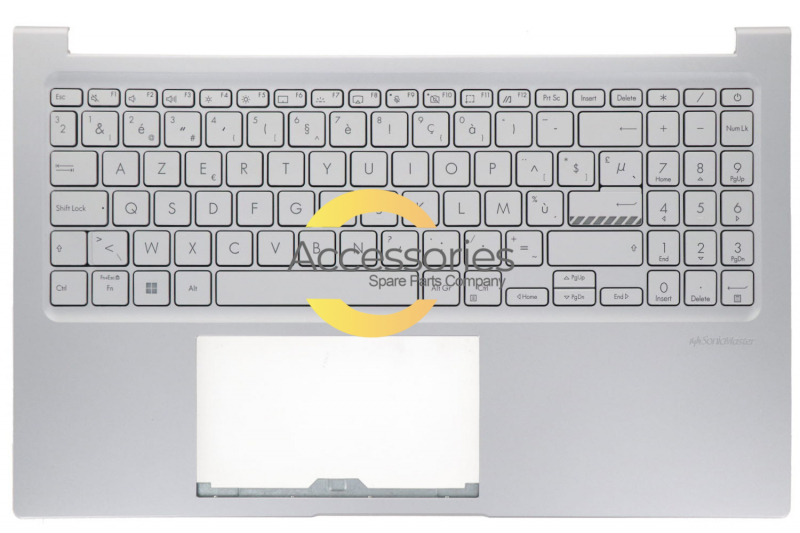 Clavier argenté rétroéclairé belge Vivobook Asus