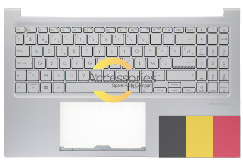 Clavier argenté rétroéclairé belge Vivobook Asus