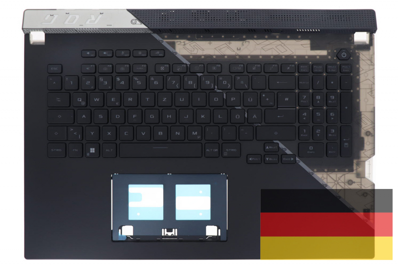Clavier noir allemand rétroéclairé Asus ROG Strix