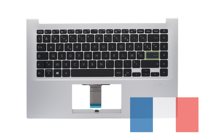 Clavier argenté Asus de remplacement français - 90NB0Q08-R32FR0