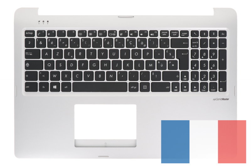 Clavier argenté Asus français