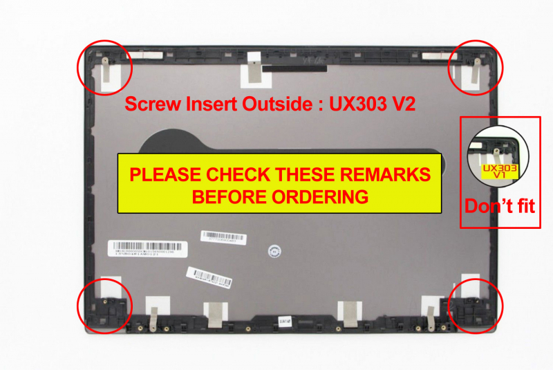 LCD Cover FHD gris 13 pouces ZenBook Asus