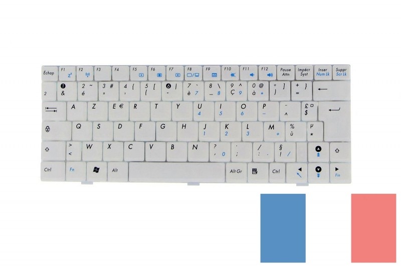 Clavier blanc choco WOF Asus Eee PC Clavier AZERTY blanc choco WOF Asus