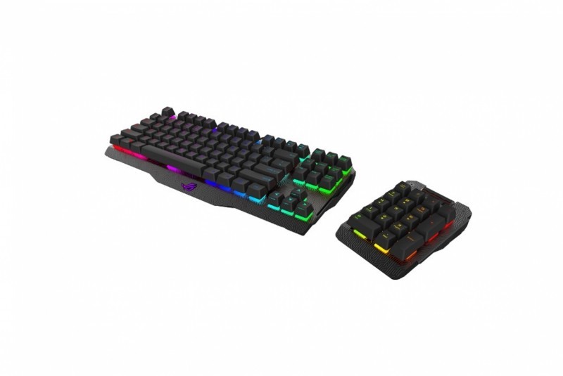 Clavier AZERTY ROG Claymore gamer rétroéclairé Cherry MX Marron Asus