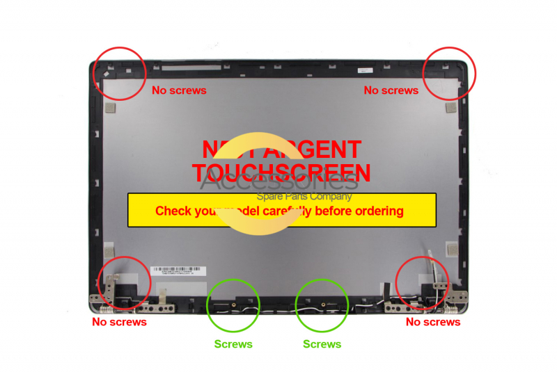 LCD Cover tactile argent 15 pouces ZenBook Asus