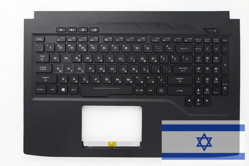 Clavier noir rétroéclairé Hébreu ROG Strix Asus