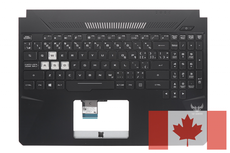 Clavier Asus TUF Gaming noir QWERTY canadien