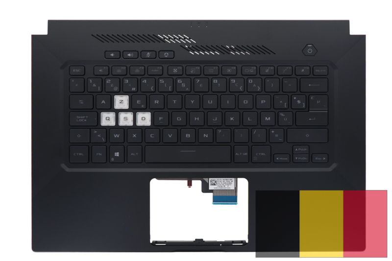 Clavier noir rétroéclairé belge TUF Dash Asus
