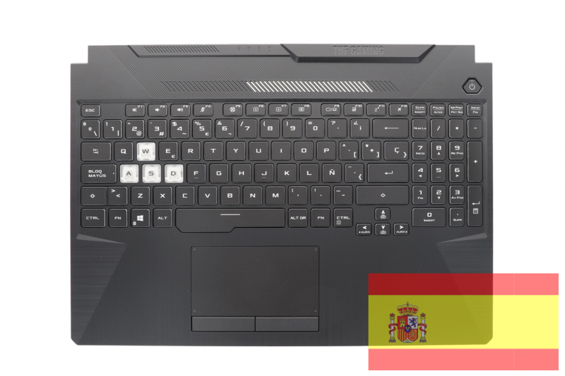 Clavier Asus TUF Gaming Rétroéclairé Espagnol Noir