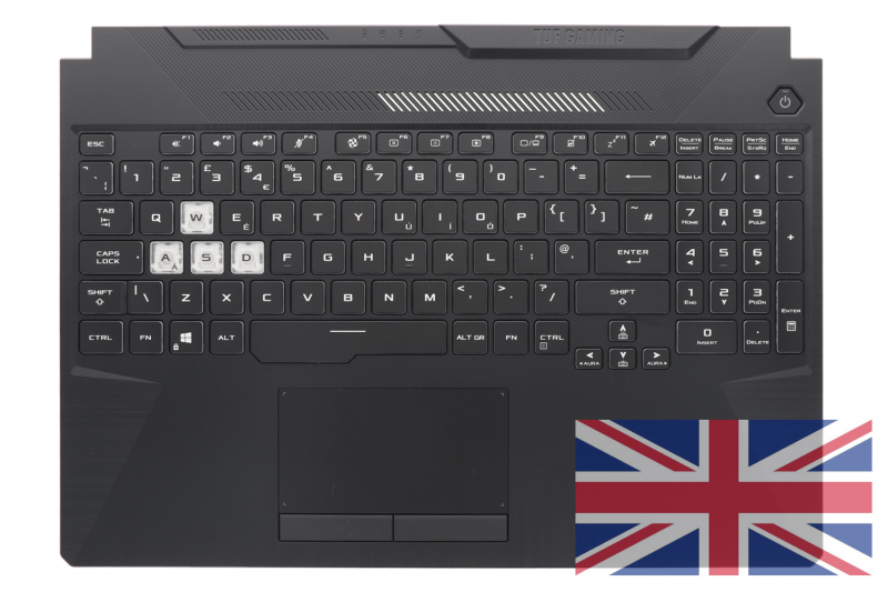 Clavier noir anglais QWERTY rétroéclairé Asus TUF Gaming