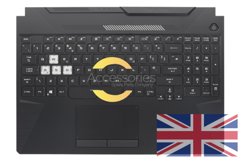 Clavier noir rétroéclairé QWERTY United Kingdom de PC portable Asus
