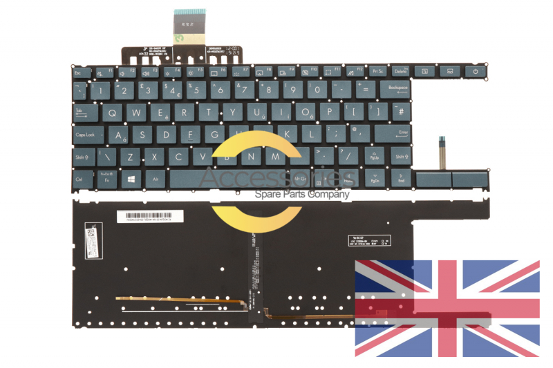 Clavier bleu rétroéclairé anglais Pro Duo Asus