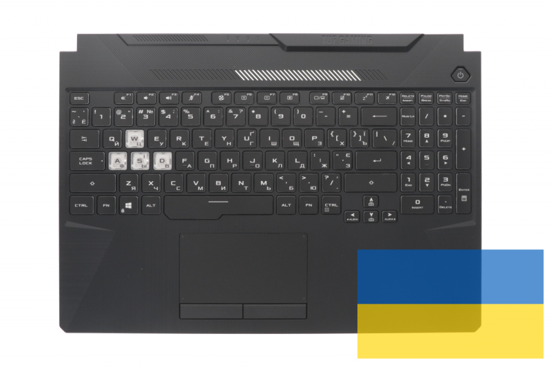 Clavier noir rétroéclairé ukrainien TUF Gaming Asus