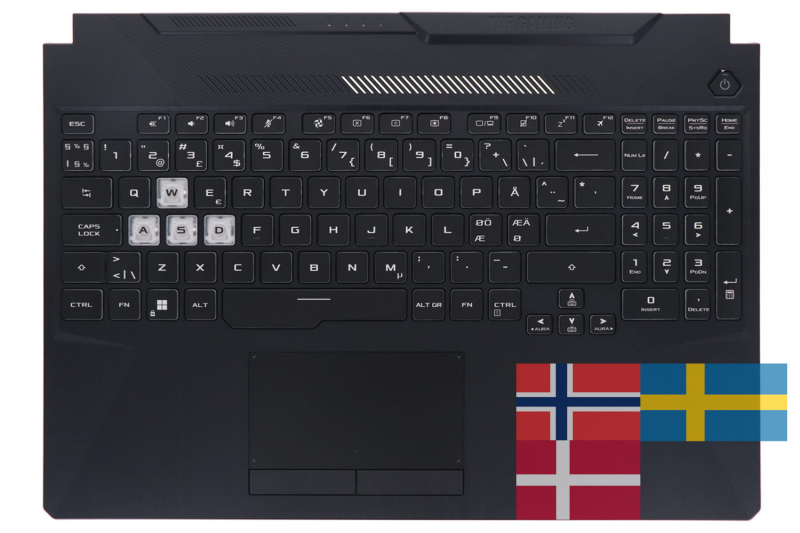 Clavier noir rétroéclairé scandinaveTUF Gaming Asus