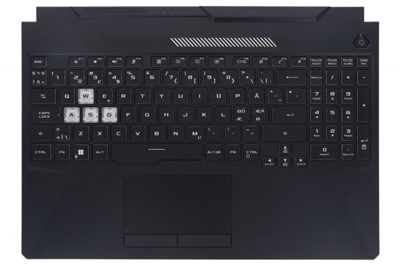 Clavier noir rétroéclairé scandinaveTUF Gaming Asus
