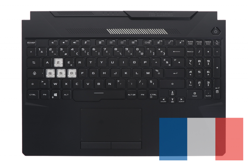 Clavier noir rétroéclairé TUF Gaming Asus - Lettres blanches