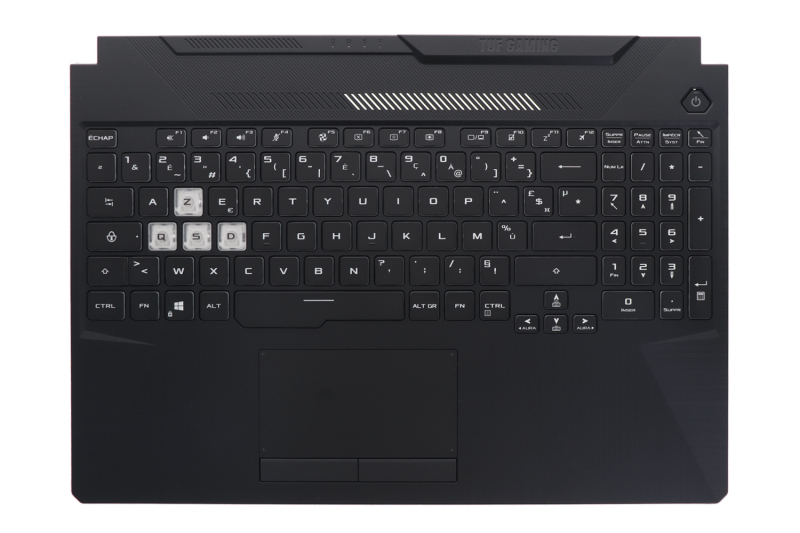 Clavier noir rétroéclairé TUF Gaming Asus - Lettres blanches