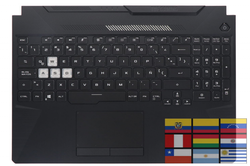 Clavier noir Asus TUF Gaming latino américain rétroéclairé