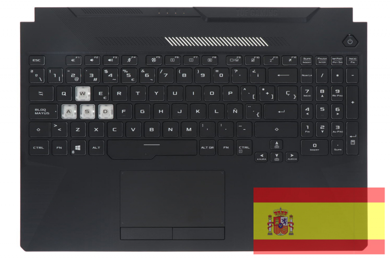 Clavier Asus TUF Gaming A15 Noir Rétroéclairé Espagnol