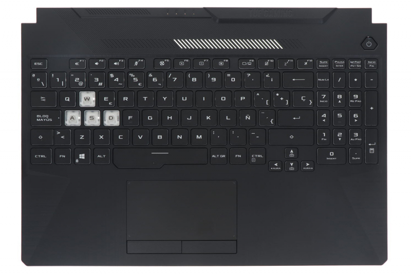 Clavier Asus TUF Gaming A15 Noir Rétroéclairé Espagnol