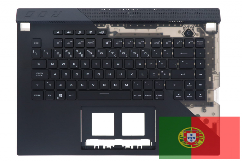 Clavier noir rétroéclairé QWERTY portugais ROG Asus