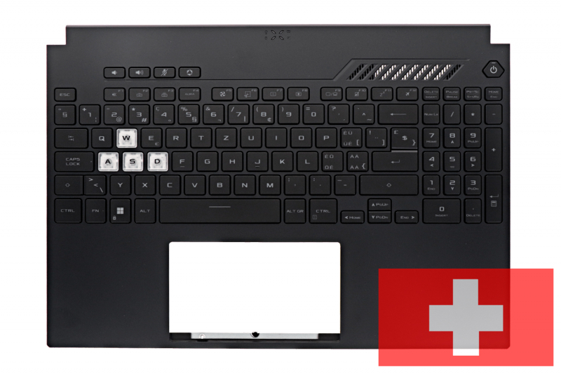 Clavier noir rétroéclairé suisse Asus TUF Dash 