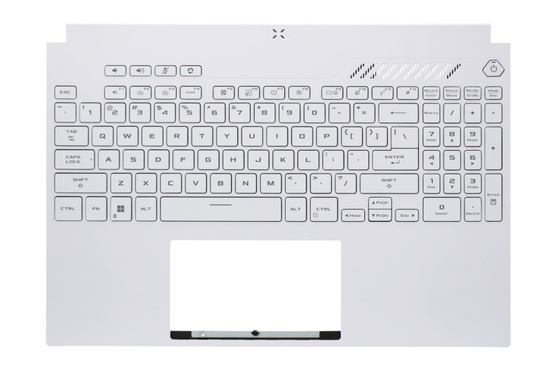 Clavier blanc rétroéclairé américain TUF Dash F15 Asus
