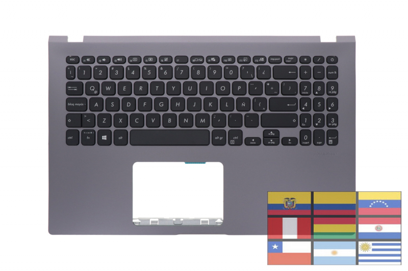 Clavier latino américain Asus QWERTY gris authentique