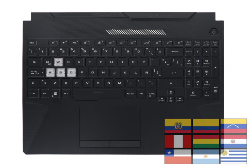 Clavier Asus TUF Gaming noir latino américain rétroéclairé