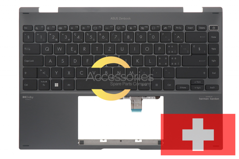 Clavier gris rétroéclairé suisse Asus