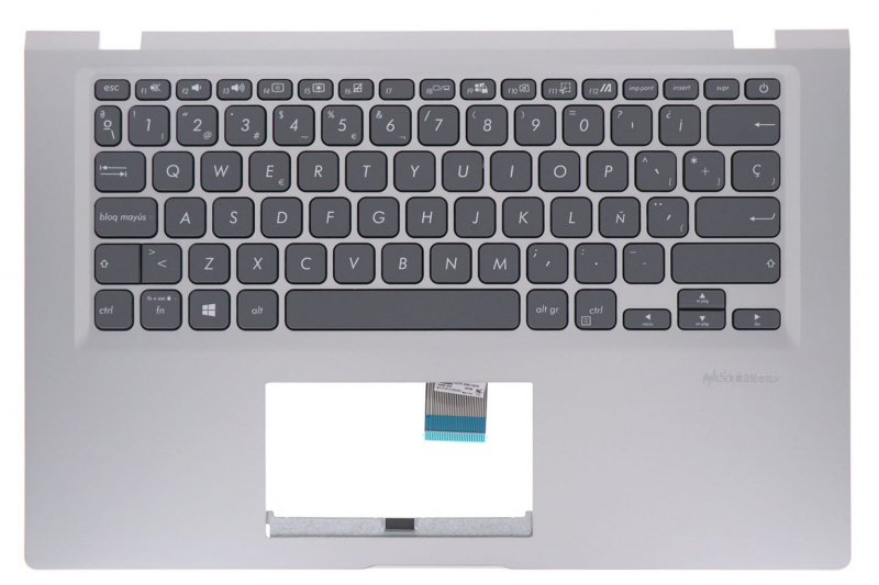 Clavier Asus Vivobook QWERTY Espagnol Argenté Authentique
