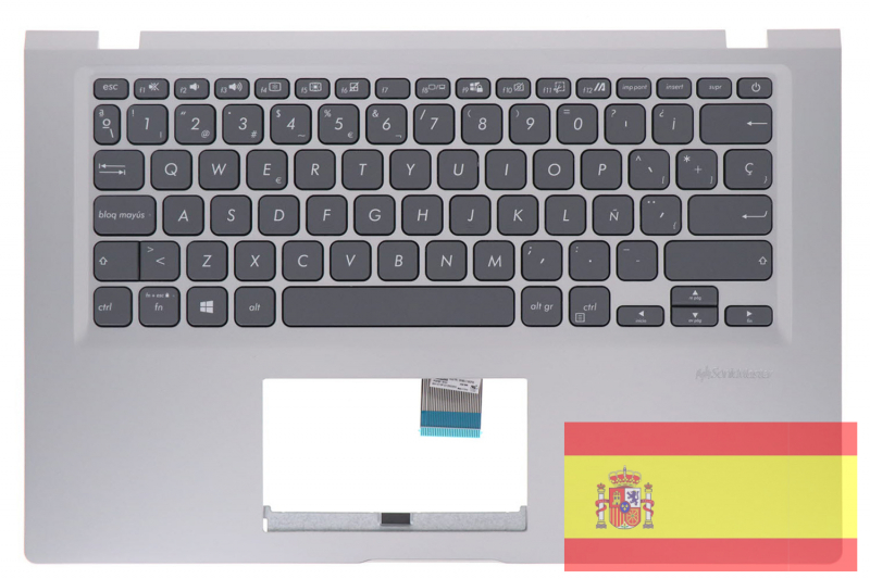 Clavier Asus Vivobook QWERTY Espagnol Argenté Authentique