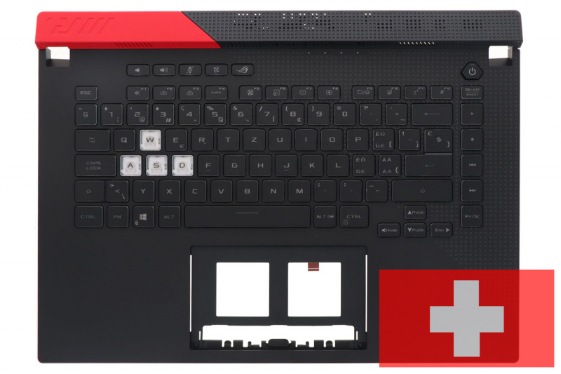 Clavier noir rétroéclairé suisse Asus ROG Strix