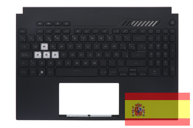 Clavier Asus TUF Dash Espagnol Noir Lumineux