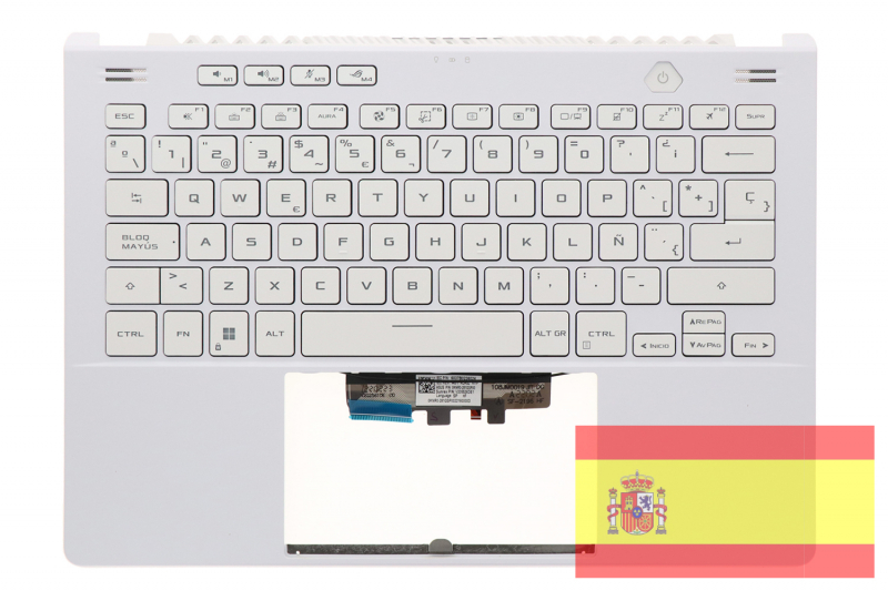 Clavier Asus Zephyrus Blanc QWERTY Espagnol LED