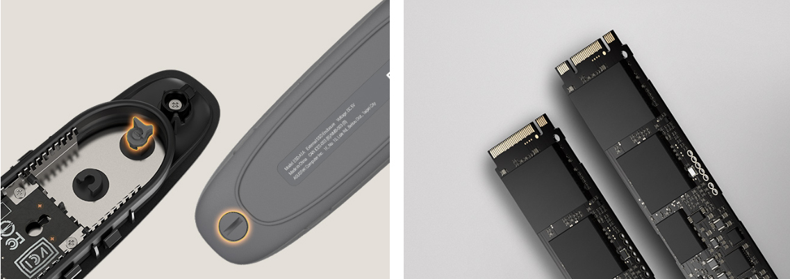 système Q-Latch permettant une installation sans vis des SSD M.2