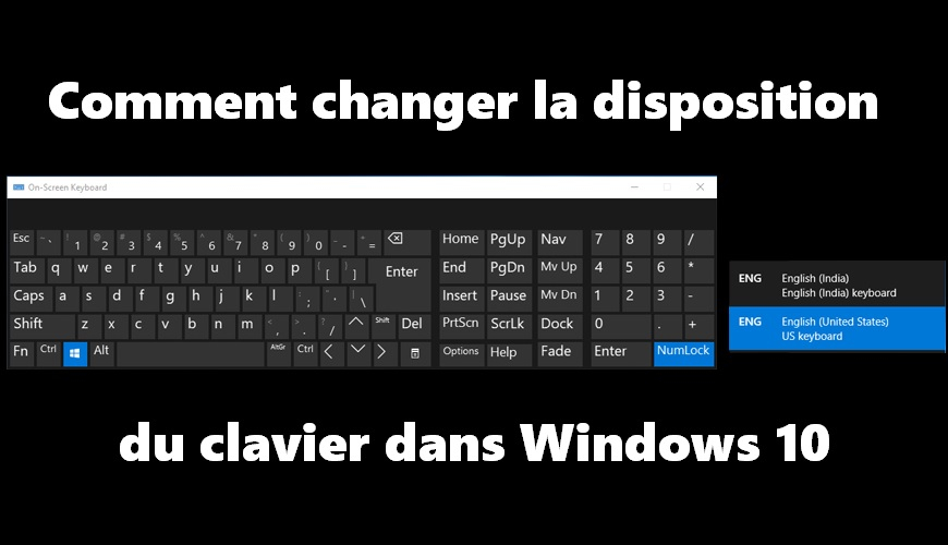 Changement l'agencement du clavier dans Windows 10